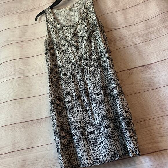 Pink Republic Geometric Pattern Dress Sleeveless Pocket Drawstring Waist Size L - Picture 3 of 12